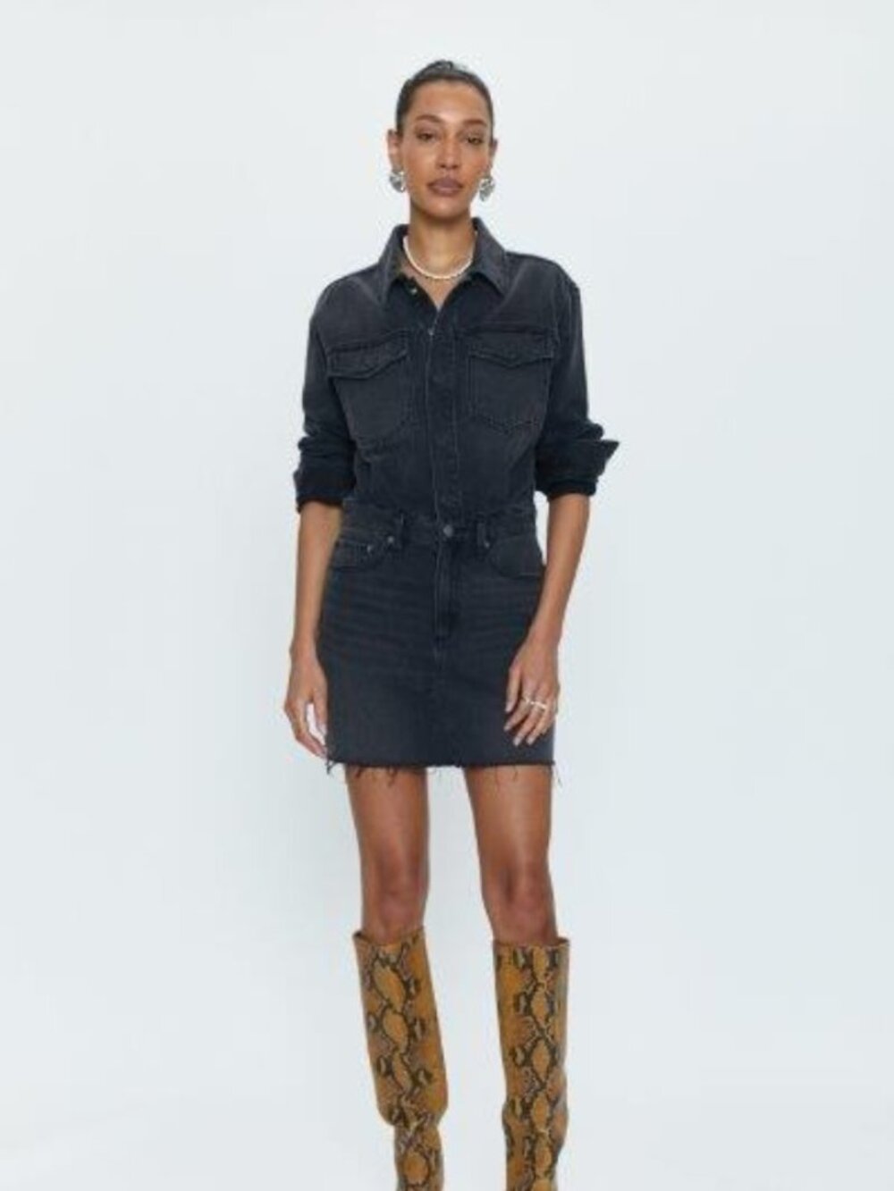 Pistola Denim Dress Black Denim Nina NWT